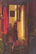 Pieter de Hooch Mutter an der Wiege, Detail oil on canvas